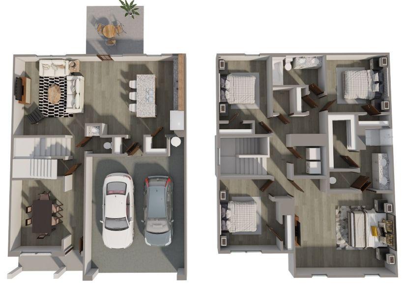 The Belhaven floor plan with room layout and dimensions