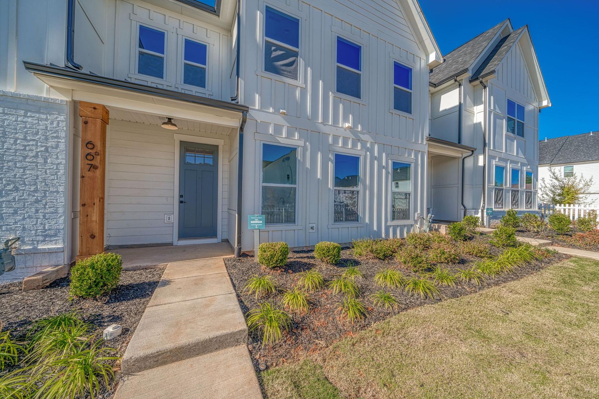 Allston community exterior showing landscaping and architectural details in Rock Hill