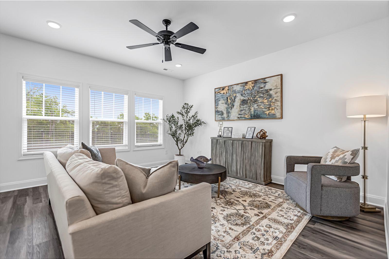 Amber Vista open concept living space with balcony access