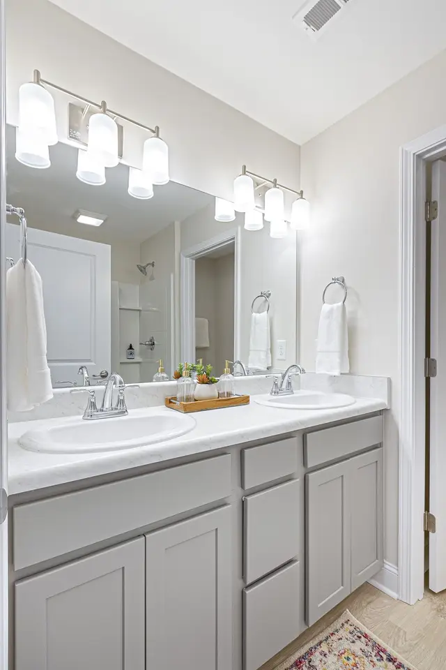 Snowmass modern bathroom with glass shower and premium fixtures